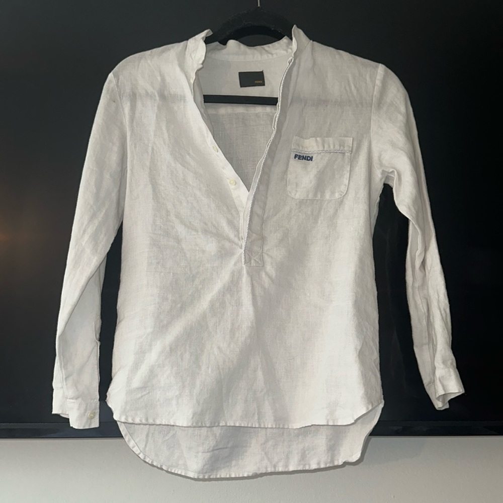 Fendi White Linen Shirt